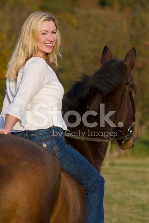 milf and a horse|Blond.